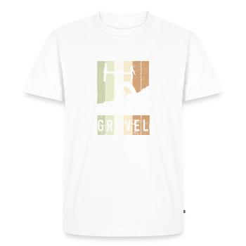 Gravel, mountain biking, passion cycling, cyclist - Men's Premium Organic T-Shirt - white - Front - Nico (187cm)