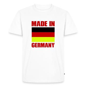 Fabriqué en Allemagne - T-shirt Premium bio Homme - blanc - Devant - Nico (187cm)