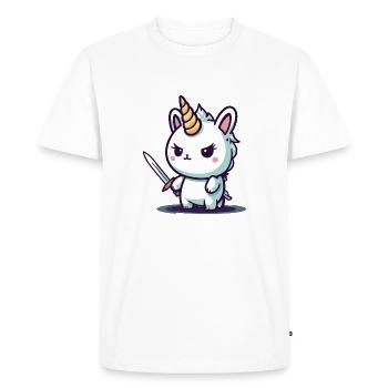 Licorne bad ass - T-shirt Premium bio Homme - blanc - Devant - Nico (187cm)