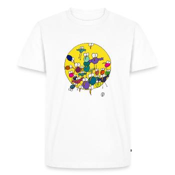 Les oiseaux vous observent - T-shirt Premium bio Homme - blanc - Devant - Nico (187cm)