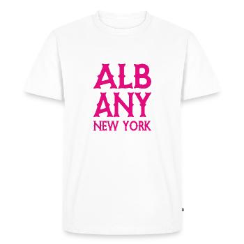 Albany - New York - États-Unis d’Amérique - États-Unis - T-shirt Premium bio Homme - blanc - Devant - Nico (187cm)