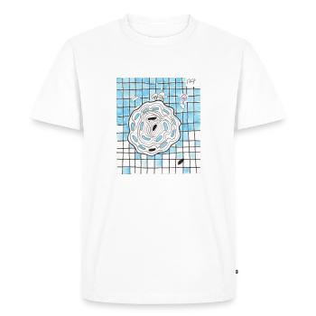 Confusion 18 - Men's Premium Organic T-Shirt - white - Front - Nico (187cm)