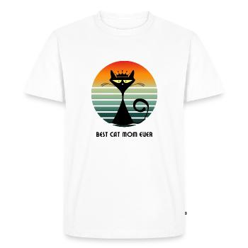 Majesté féline royale : l’hommage ultime à la maman chat - T-shirt Premium bio Homme - blanc - Devant - Nico (187cm)