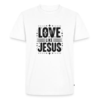 L’amour, c’est Jésus - T-shirt Premium bio Homme - blanc - Devant - Nico (187cm)