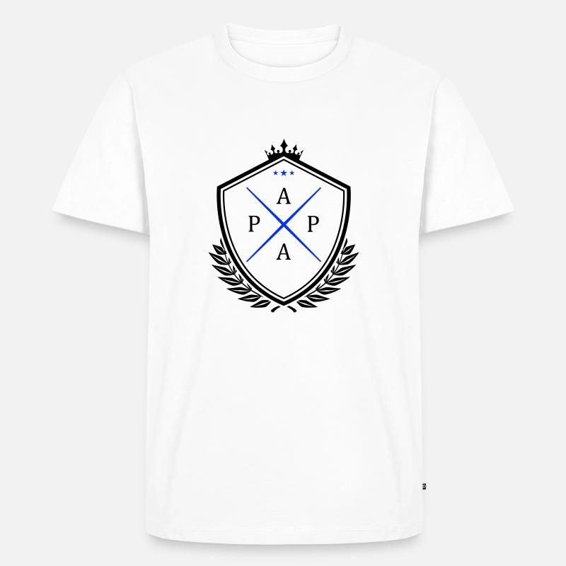 papa wappen dad - Männer Premium Bio T-Shirt - Weiß