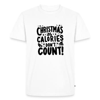 Les calories de Noël ne comptent pas - T-shirt Premium bio Homme - blanc - Devant - Nico (187cm)