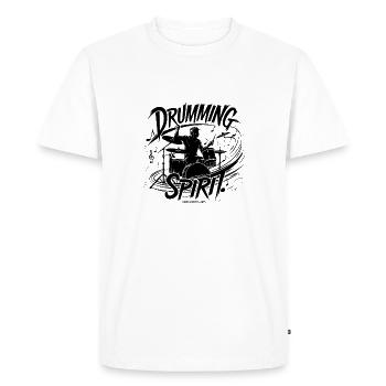 de tambour - Art noir dynamique - T-shirt Premium bio Homme - blanc - Devant - Nico (187cm)