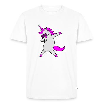 Dabbing Unicorn Cool - Men's Premium Organic T-Shirt - white - Front - Nico (187cm)