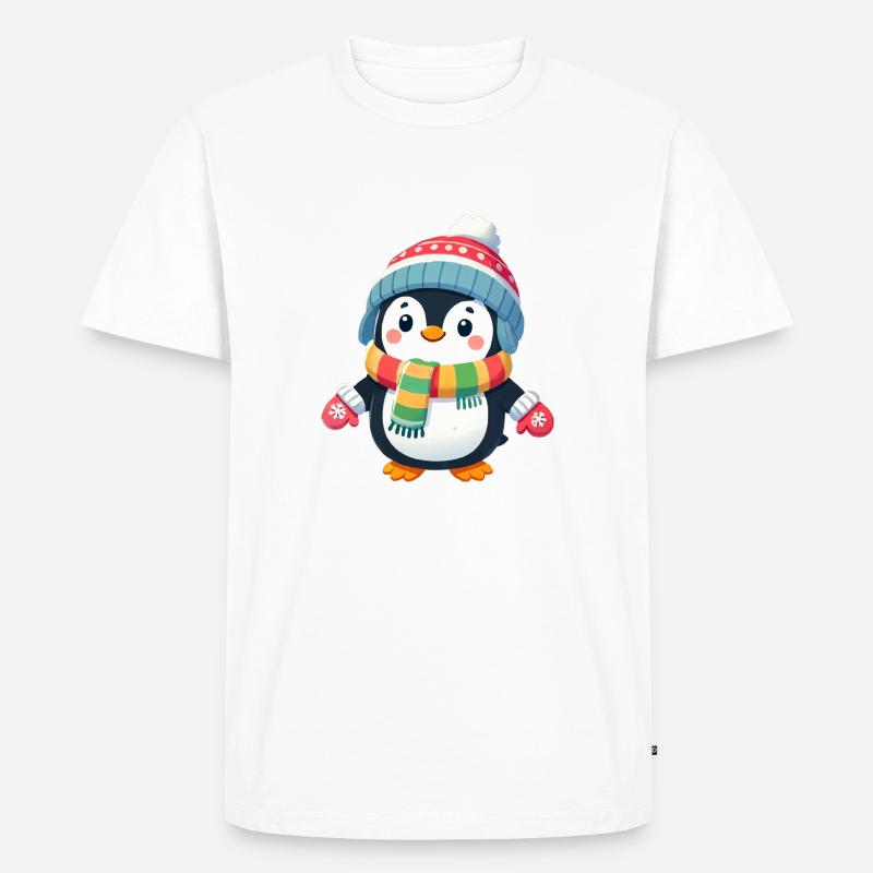 pinguin comic - Männer Premium Bio T-Shirt - Weiß