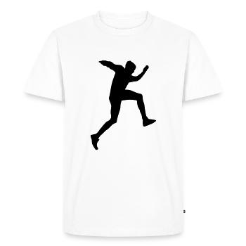 courir sauter - T-shirt Premium bio Homme - blanc - Devant - Nico (187cm)