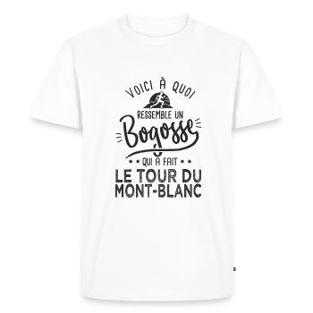 Bogosse trail ultra trail running Mont Blanc - T-shirt Premium bio Homme - blanc - Devant - Nico (187cm)