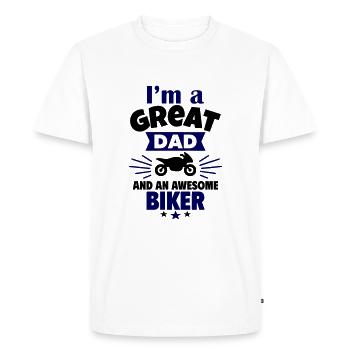 I'm a great dad and a real biker - Men's Premium Organic T-Shirt - white - Front - Nico (187cm)