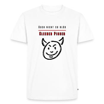 Don't Look So Stupid Little Pisser Party Fun Shirt - Men's Premium Organic T-Shirt - white - Front - Nico (187cm)