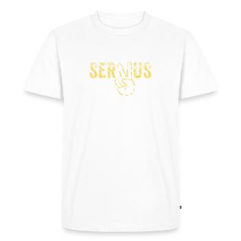 Servus - bayerisch - Hallo - Bayern - Moin - Männer Premium Bio T-Shirt - Weiß - Vorne - Nico (187cm)