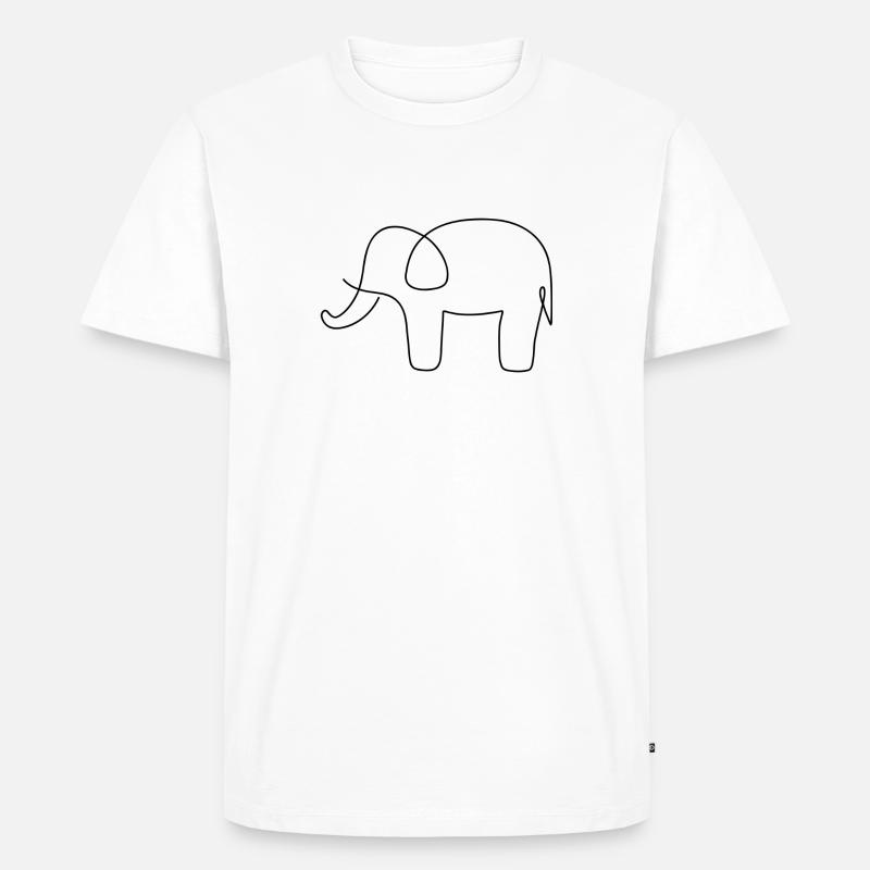 Elefant - Männer Premium Bio T-Shirt - Weiß