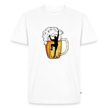boulderer bloc et salle d’escalade de bière boulder - T-shirt Premium bio Homme - blanc - Devant - Nico (187cm)