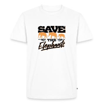 Save the Elephants - Elephant Africa Nature Climate - Men's Premium Organic T-Shirt - white - Front - Nico (187cm)