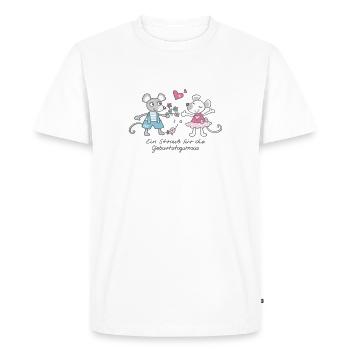 Birthday Mouse - Men's Premium Organic T-Shirt - white - Front - Nico (187cm)
