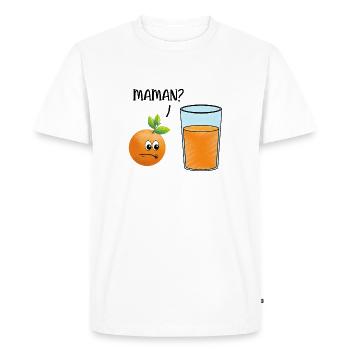 jus d'orange - T-shirt Premium bio Homme - blanc - Devant - Nico (187cm)