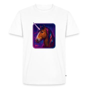 Ardennes unicorn with copper fur and neon - Men's Premium Organic T-Shirt - white - Front - Nico (187cm)