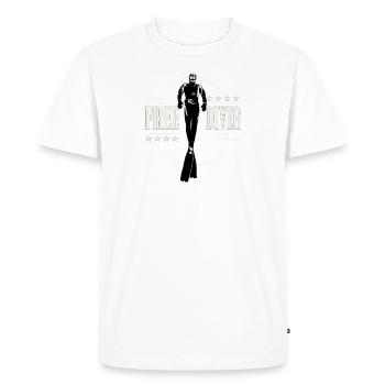Freediver - one breath - push the limits - Men's Premium Organic T-Shirt - white - Front - Nico (187cm)