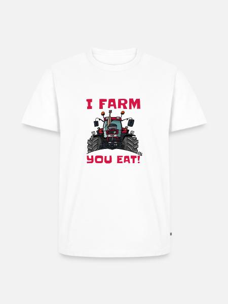 Ich Bauernhofs Fall essen - Männer Premium Bio T-Shirt - Weiß