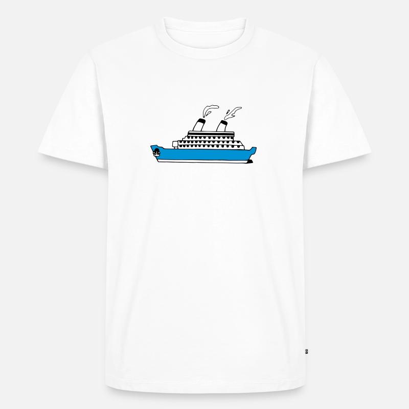 Schiff - Männer Premium Bio T-Shirt - Weiß