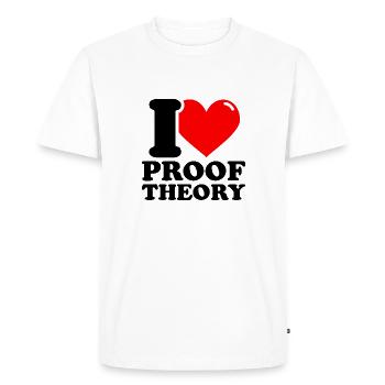 J’adore la théorie de la preuve - T-shirt Premium bio Homme - blanc - Devant - Nico (187cm)