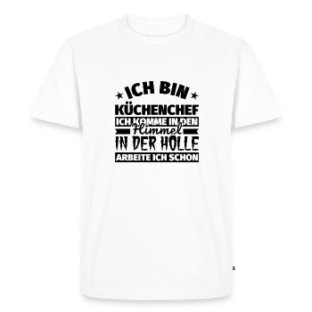 Küchenchef Geschenk lustig Himmel Hölle - Männer Premium Bio T-Shirt - Weiß - Vorne - Nico (187cm)