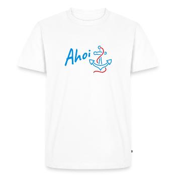 Ahoi - Männer Premium Bio T-Shirt - Weiß - Vorne - Nico (187cm)