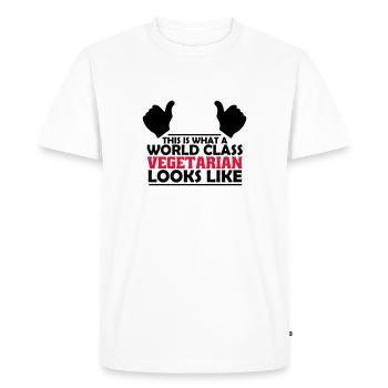 world class vegetarian - Men's Premium Organic T-Shirt - white - Front - Nico (187cm)