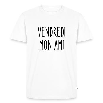 vendredi mon ami - T-shirt Premium bio Homme - blanc - Devant - Nico (187cm)