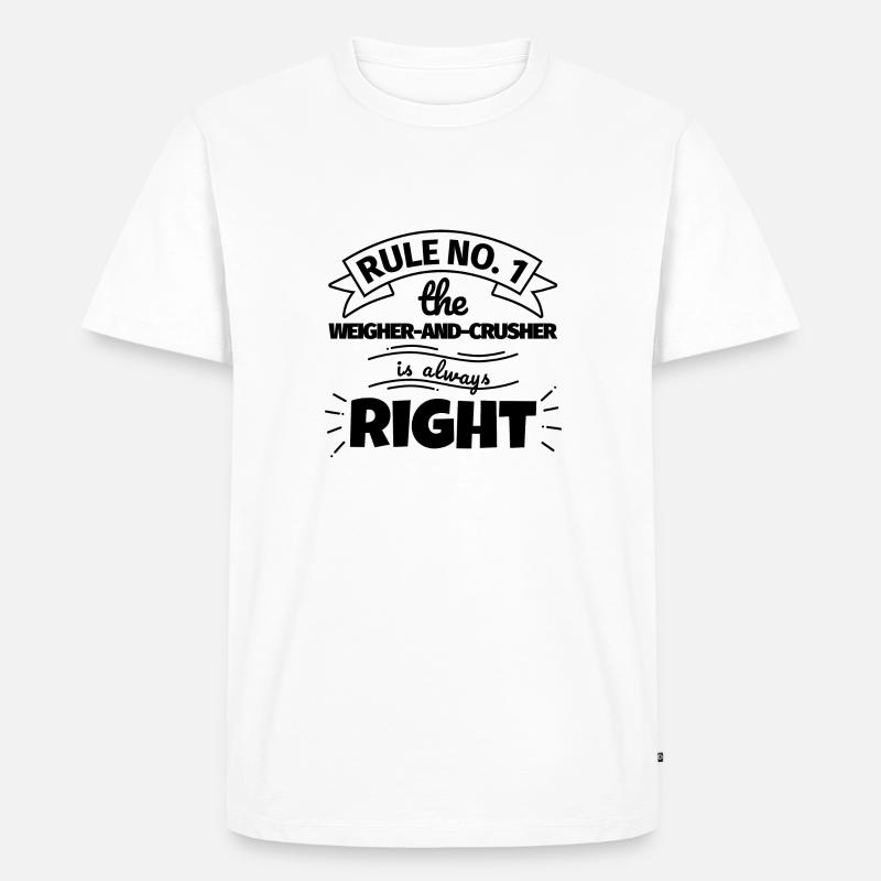 WEIGHER-AND-CRUSHER lustiges Geschenk - Männer Premium Bio T-Shirt - Weiß