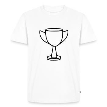Cup Drawing Win Sketch Black - Men's Premium Organic T-Shirt - white - Front - Nico (187cm)
