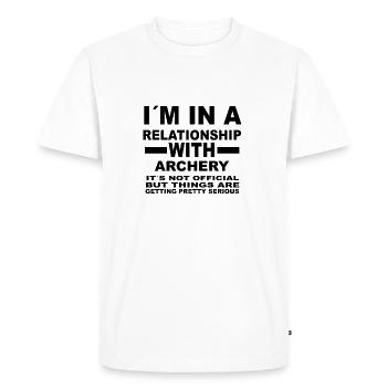 relation avec ARCHERY - T-shirt Premium bio Homme - blanc - Devant - Nico (187cm)