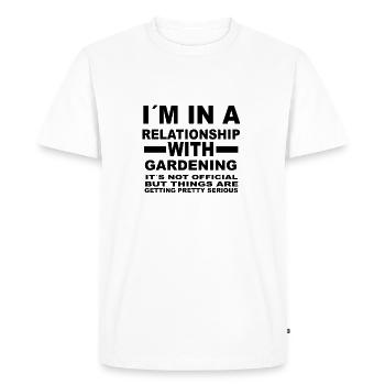relation avec le jardinage - T-shirt Premium bio Homme - blanc - Devant - Nico (187cm)