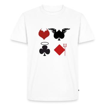 Cartes à jouer Poker Ange Diable cadeau - T-shirt Premium bio Homme - blanc - Devant - Nico (187cm)