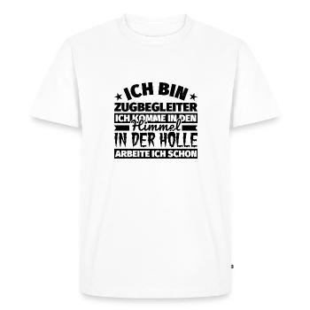 Zugbegleiter Geschenk lustig Himmel Hölle - Männer Premium Bio T-Shirt - Weiß - Vorne - Nico (187cm)