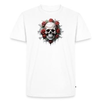 Gothic Floral Art Graphic Fashion Design - Men's Premium Organic T-Shirt - white - Front - Nico (187cm)