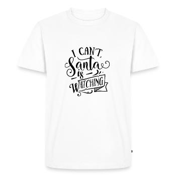 cadeau du Père Noël Père Noël truand - T-shirt Premium bio Homme - blanc - Devant - Nico (187cm)