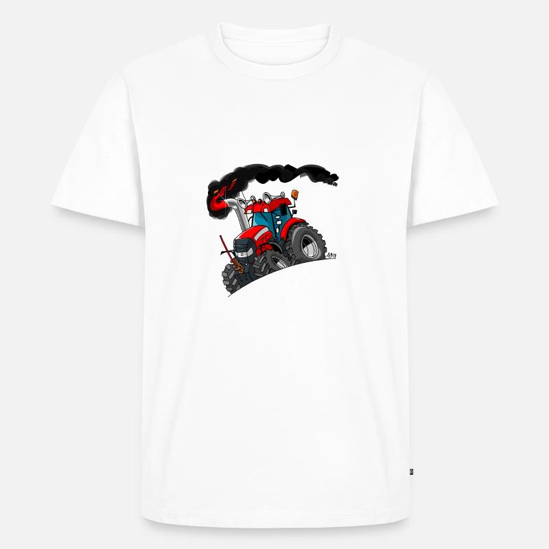ROTER TRAKTOR - Männer Premium Bio T-Shirt - Weiß
