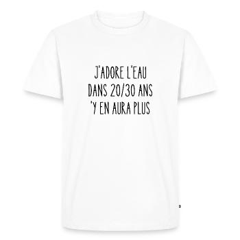 j'adore l'eau - T-shirt Premium bio Homme - blanc - Devant - Nico (187cm)