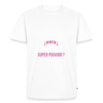 Golf super pouvoir femme - T-shirt Premium bio Homme - blanc - Devant - Nico (187cm)
