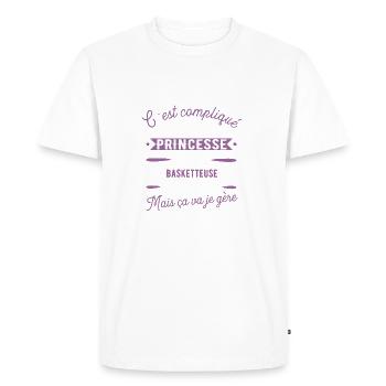 Princesse Basketteuse cadeau métier - T-shirt Premium bio Homme - blanc - Devant - Nico (187cm)