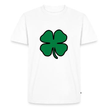trèfle chance trèfle à quatre feuilles chance clover9 - T-shirt Premium bio Homme - blanc - Devant - Nico (187cm)