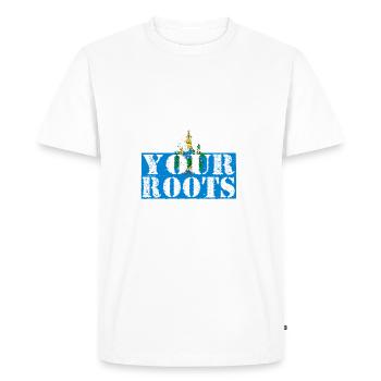 Never-Forget-Roots-Racine-Saint-Marin - T-shirt Premium bio Homme - blanc - Devant - Nico (187cm)
