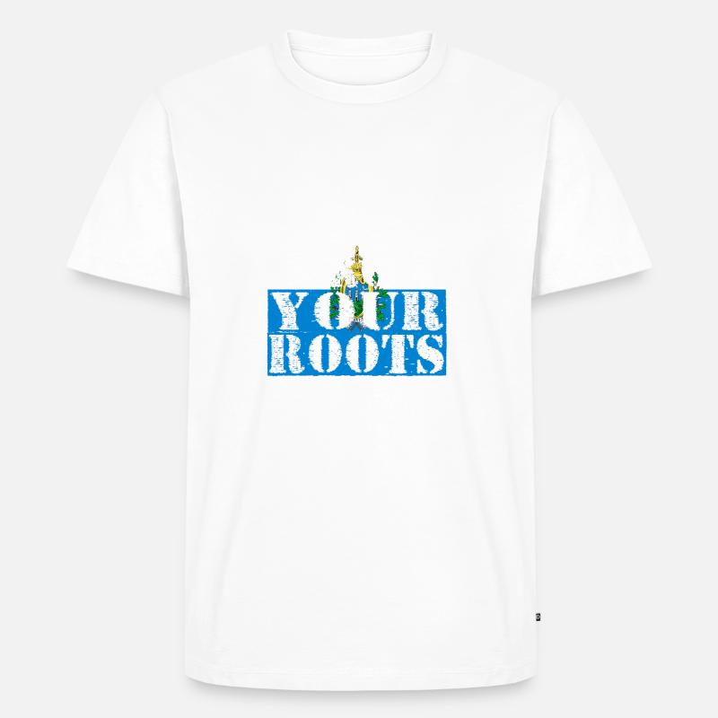 Never-Forget-Roots-Wurzeln-San-Marino - Männer Premium Bio T-Shirt - Weiß