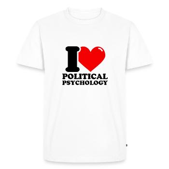 J’aime la psychologie politique - T-shirt Premium bio Homme - blanc - Devant - Nico (187cm)