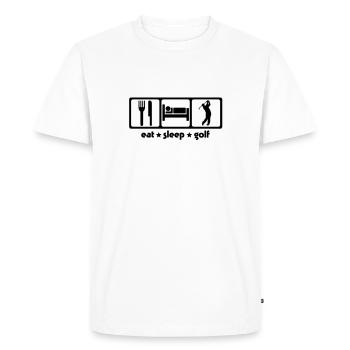 Eat Sleep Golf - Men's Premium Organic T-Shirt - white - Front - Nico (187cm)