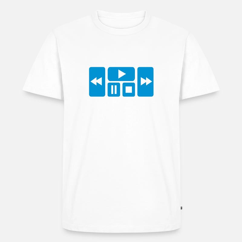 Play button - Männer Premium Bio T-Shirt - Weiß